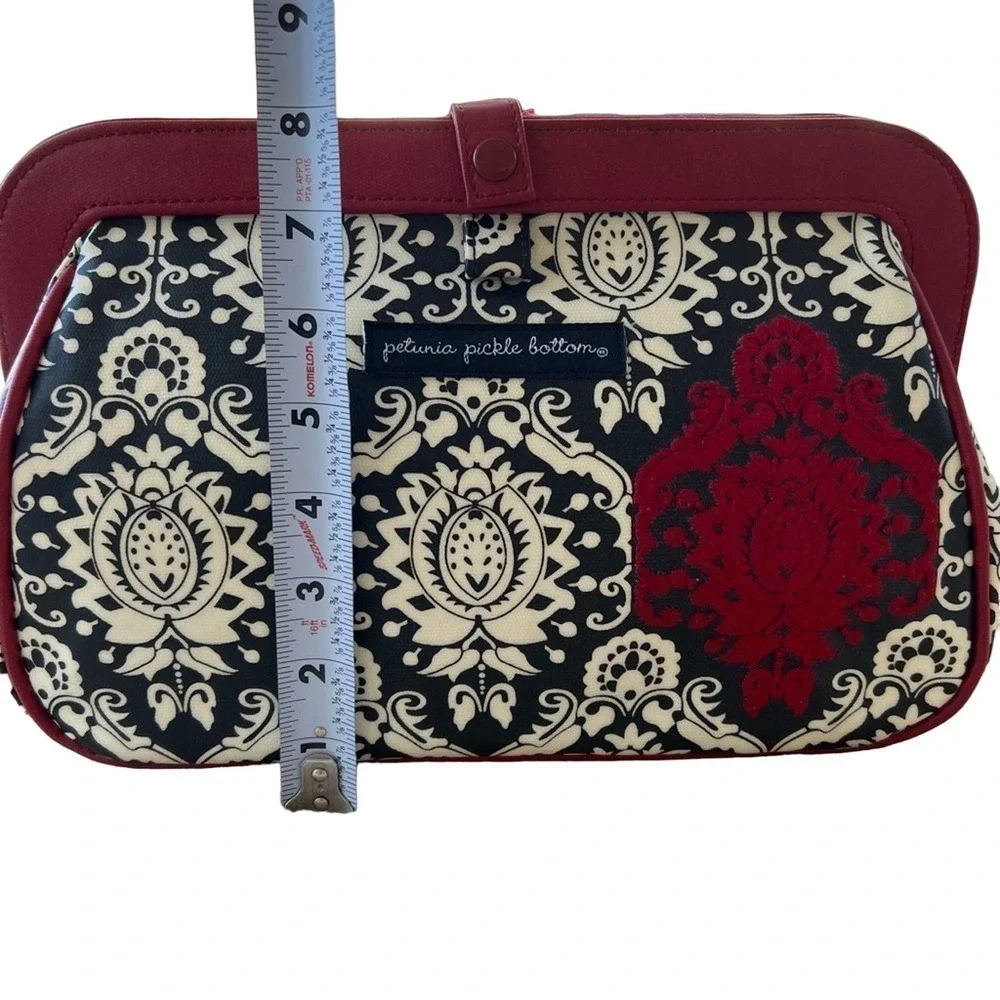 PETUNIA PICKLE BOTTOM red and black diaper changing clutch bag